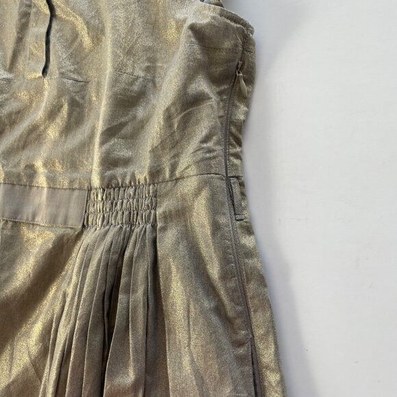 S Max Mara Easy Living Sleeveless Midi Metallic Dress Sz 4 Boho Chic‎ Minimalist - Picture 6 of 15